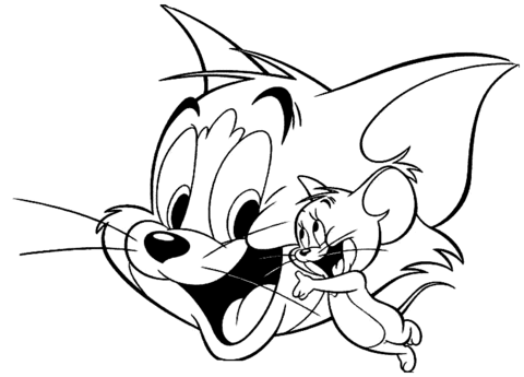 Happy Tom And Jerry  Coloring Page